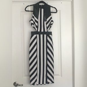 NWT AKIRA stripe cutout dress